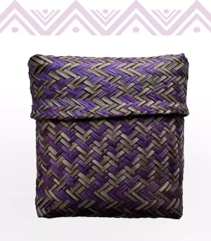 Étnicos Colombia bolso en fibra chocolatillo color lila