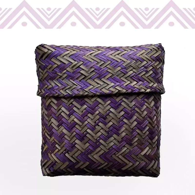 Étnicos Colombia bolso en fibra chocolatillo color lila
