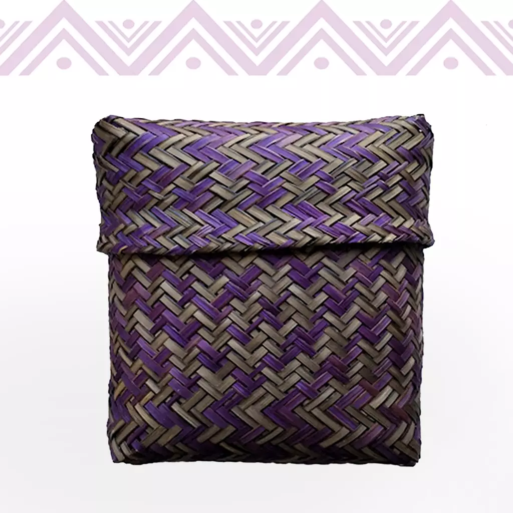 Étnicos Colombia bolso en fibra chocolatillo color lila
