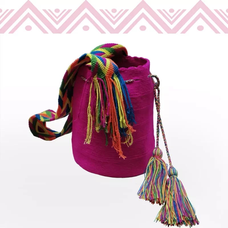 etnicos colombia mochila wayuu color fucsia