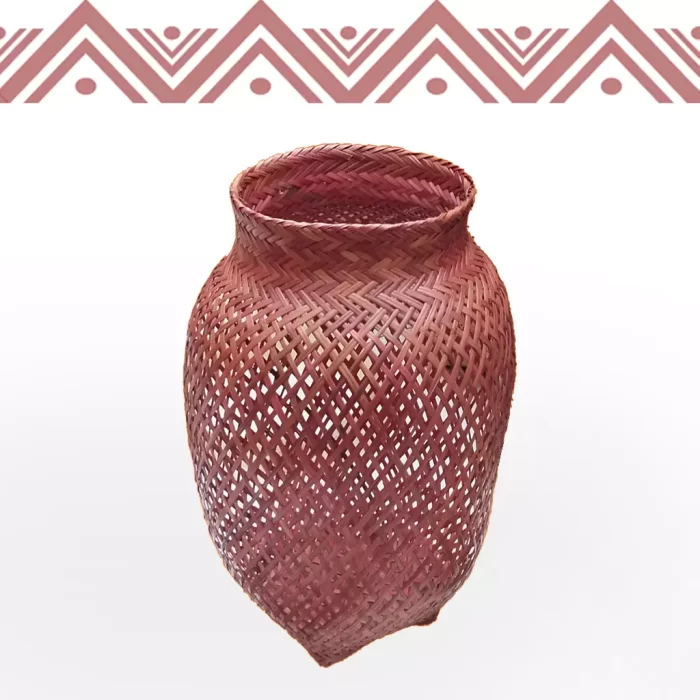 Étnicos Colombia jarron fibra chocolatillo color rojo colonial