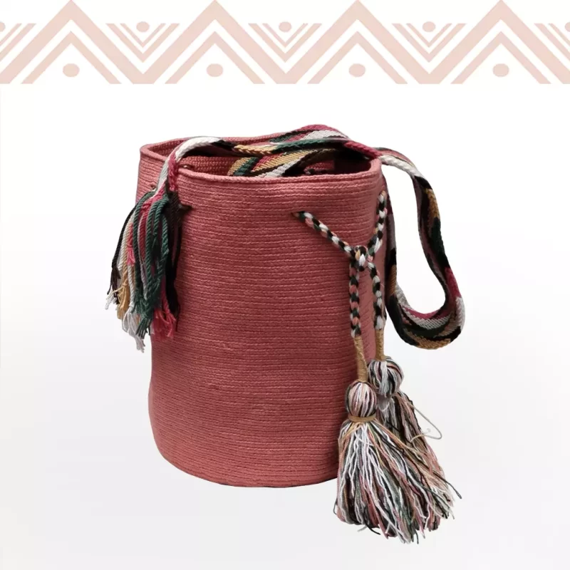 etnicos colombia mochila wayuu color guayaba