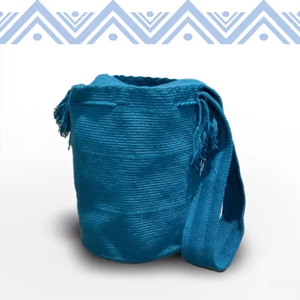 Etnicos Colombia mochila wayuu unicolor azul 1024x1024px